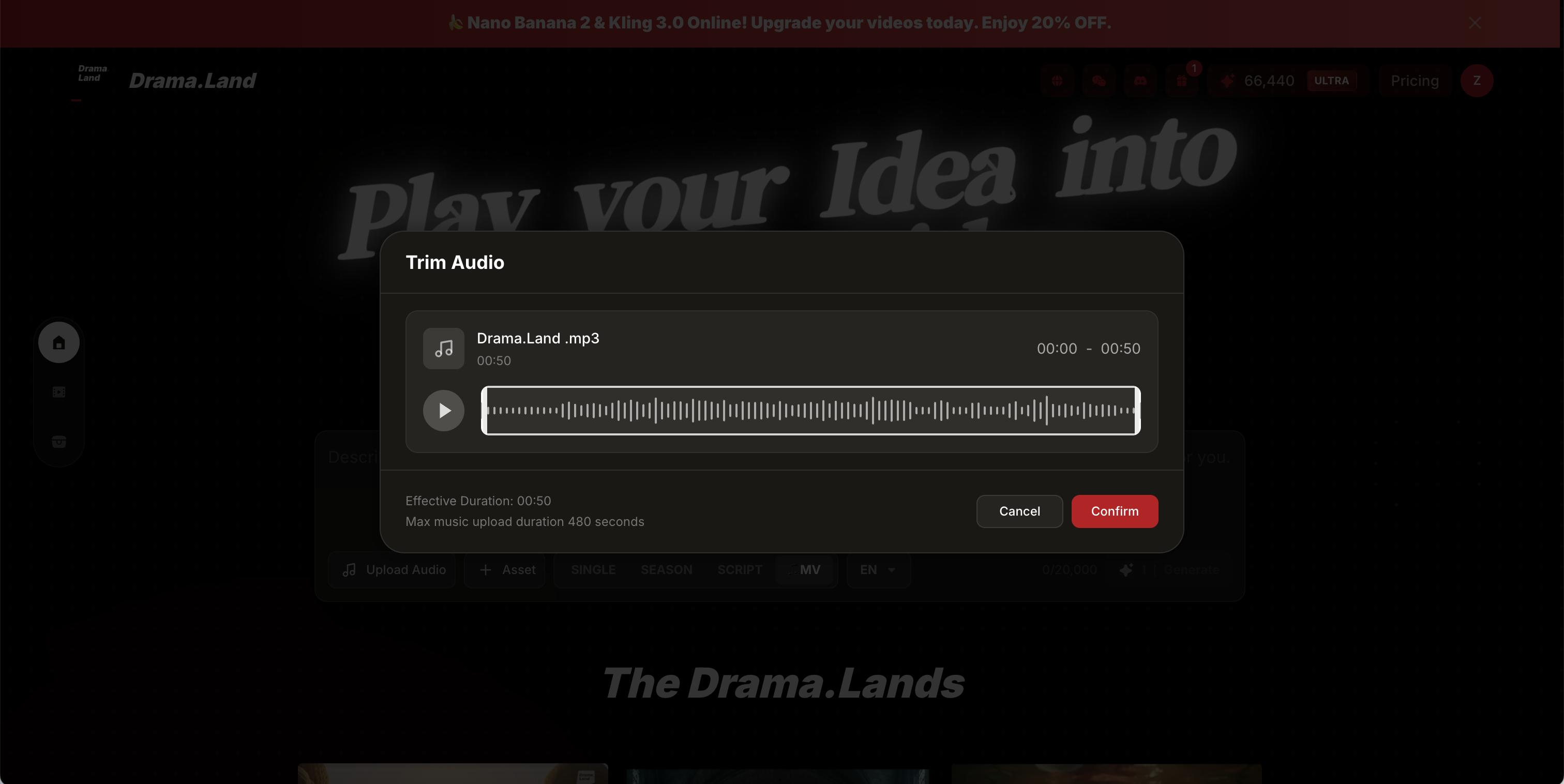 Multimodal input interface showing 9 images, 3 video clips, and 3 audio waveforms